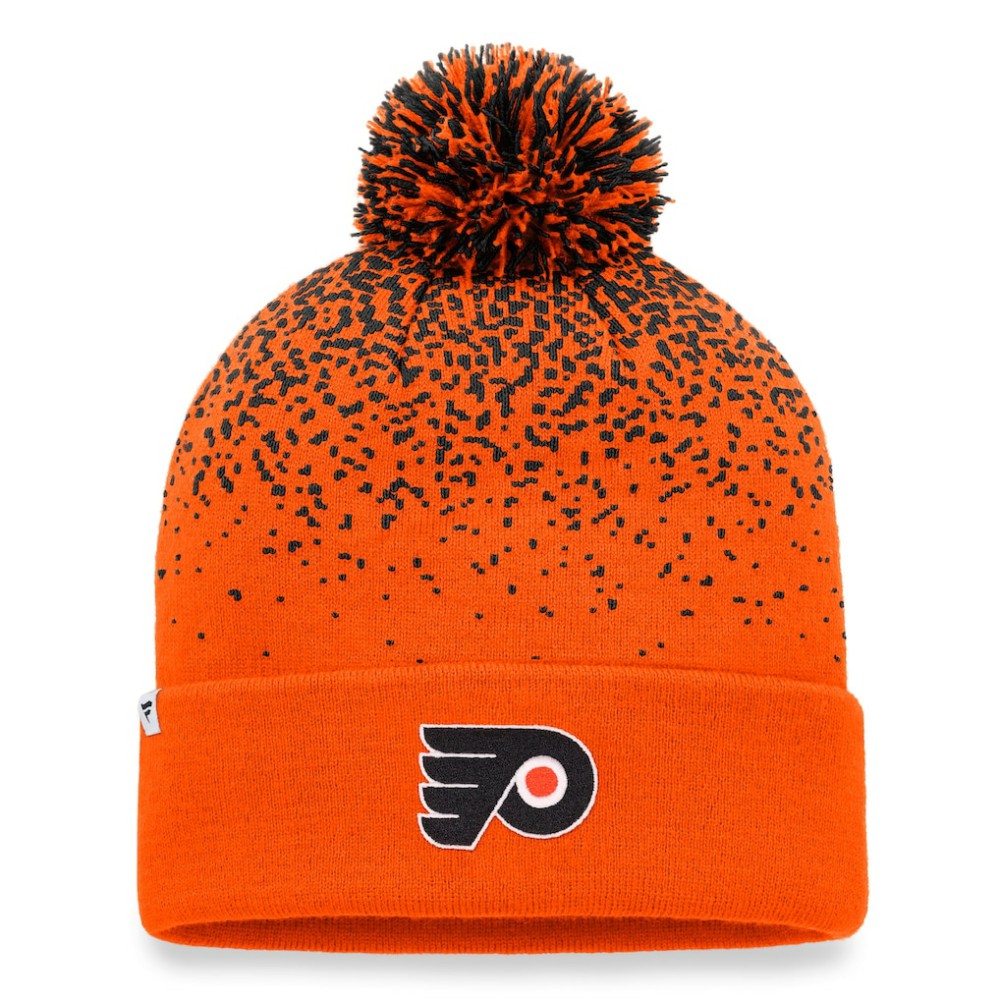 NHL Orange Philadelphia Flyers Fanatics Iconic Gradient Cuffed Knit Hat with Pom