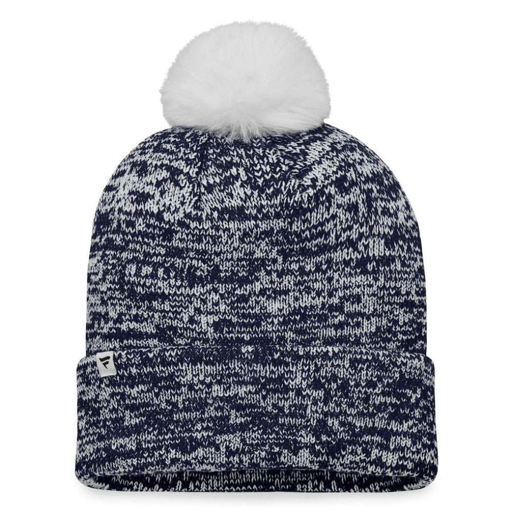 NHL Deep Sea Blue Seattle Kraken Fanatics Women's Glimmer Cuffed Knit Hat with Pom
