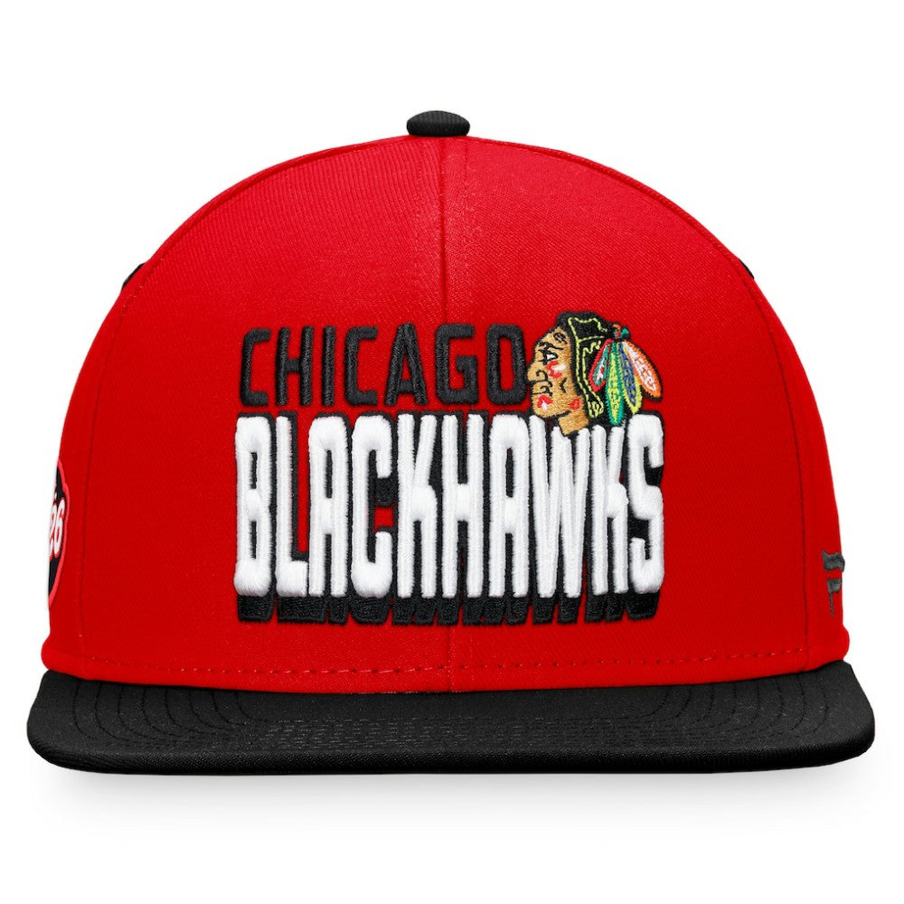 NHL Red/Black Chicago Blackhawks Fanatics Heritage Retro Two-Tone Snapback Hat