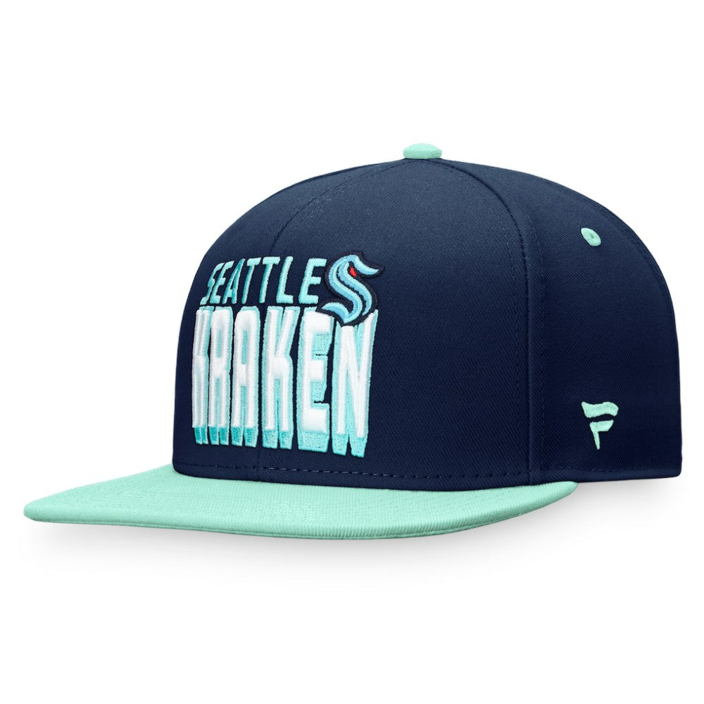 NHL Navy/Blue Seattle Kraken Fanatics Heritage Retro Two-Tone Snapback Hat