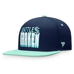 NHL Navy/Blue Seattle Kraken Fanatics Heritage Retro Two-Tone Snapback Hat
