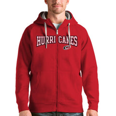 NHL Red Carolina Hurricanes Antigua Wordmark Victory Full-Zip Hoodie