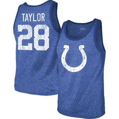 Jonathan Taylor  Majestic Threads Player Name & Number Tri-Blend Tank Top - Indianapolis Colts