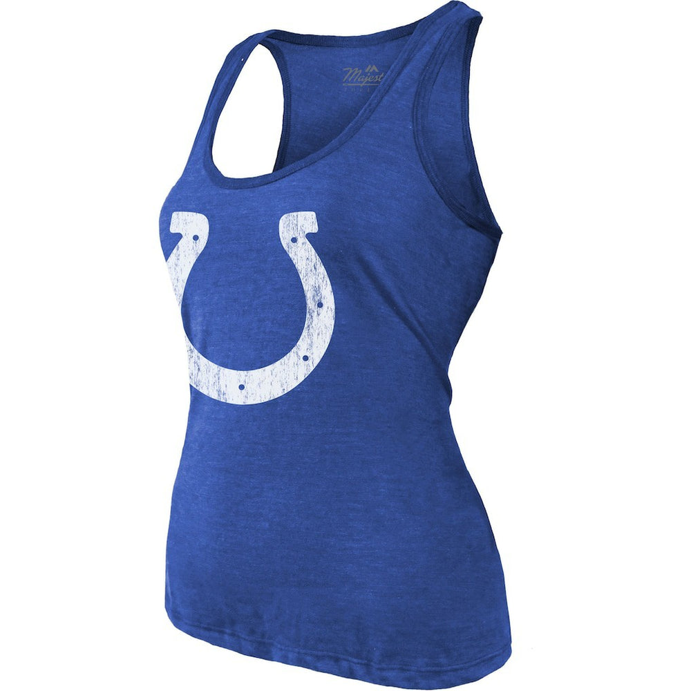 Jonathan Taylor  Majestic Threads Women's Player Name & Number Tri-Blend Tank Top - Indianapolis Colts