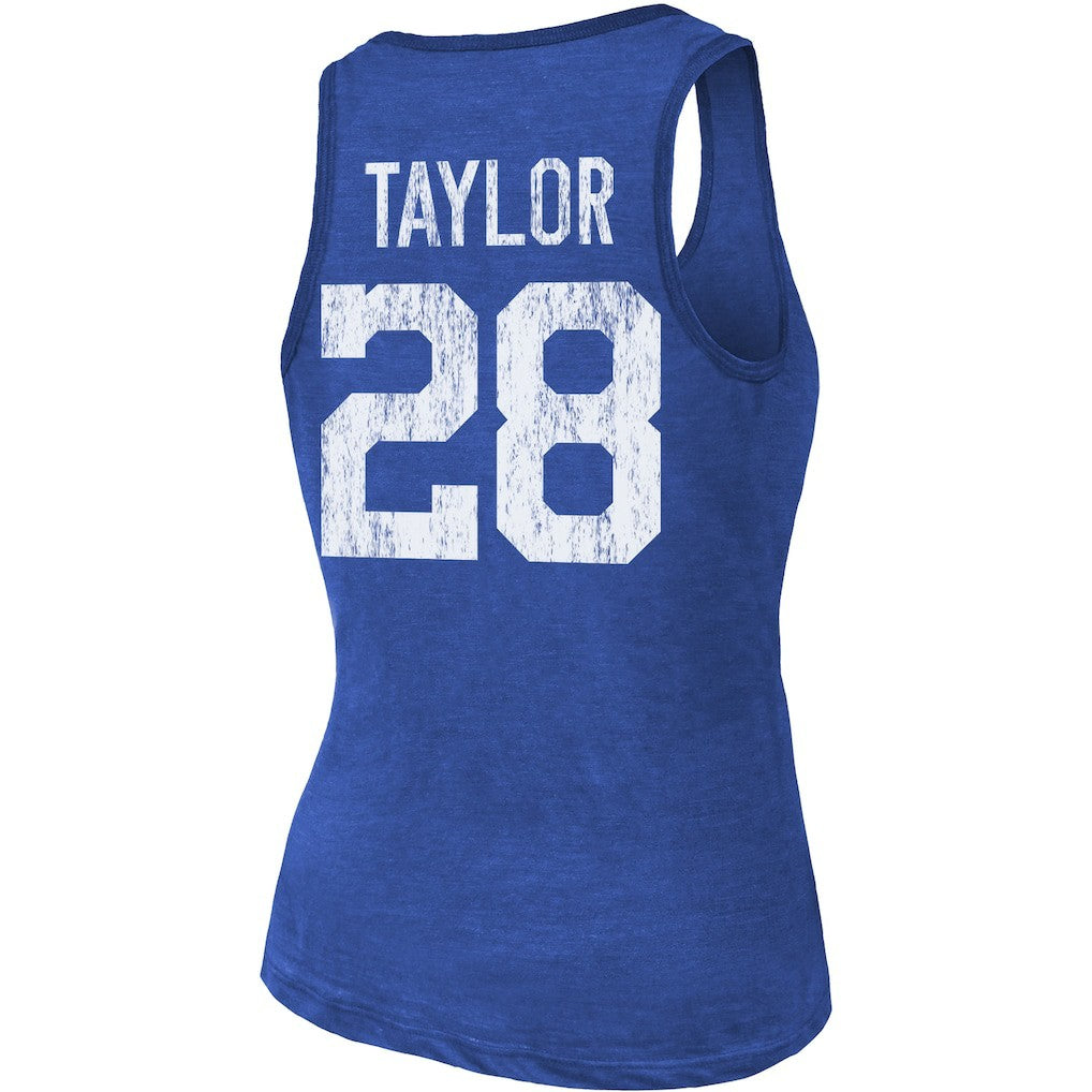 Jonathan Taylor  Majestic Threads Women's Player Name & Number Tri-Blend Tank Top - Indianapolis Colts