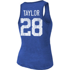 Jonathan Taylor  Majestic Threads Women's Player Name & Number Tri-Blend Tank Top - Indianapolis Colts