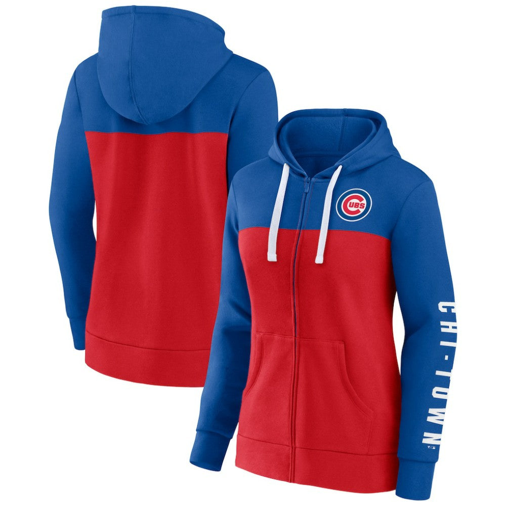 MLB Chicago Cubs Fanatics Women's Take The Field Colorblocked Hoodie Full-Zip Jacket
