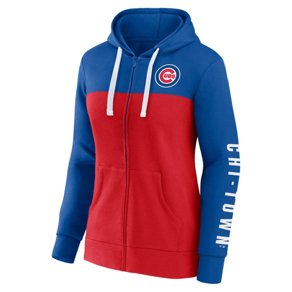 MLB Chicago Cubs Fanatics Women's Take The Field Colorblocked Hoodie Full-Zip Jacket