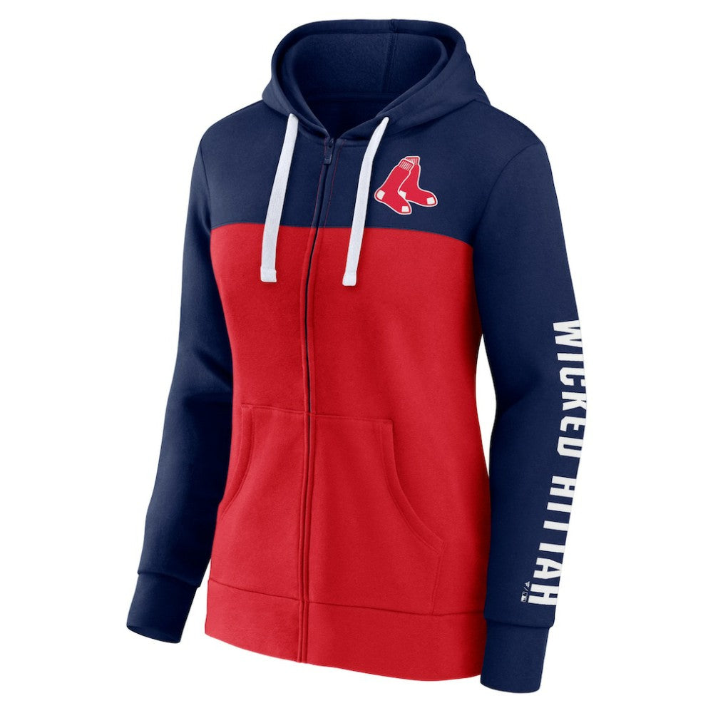 MLB Boston Red Sox Fanatics Women's Take The Field Colorblocked Hoodie Full-Zip Jacket