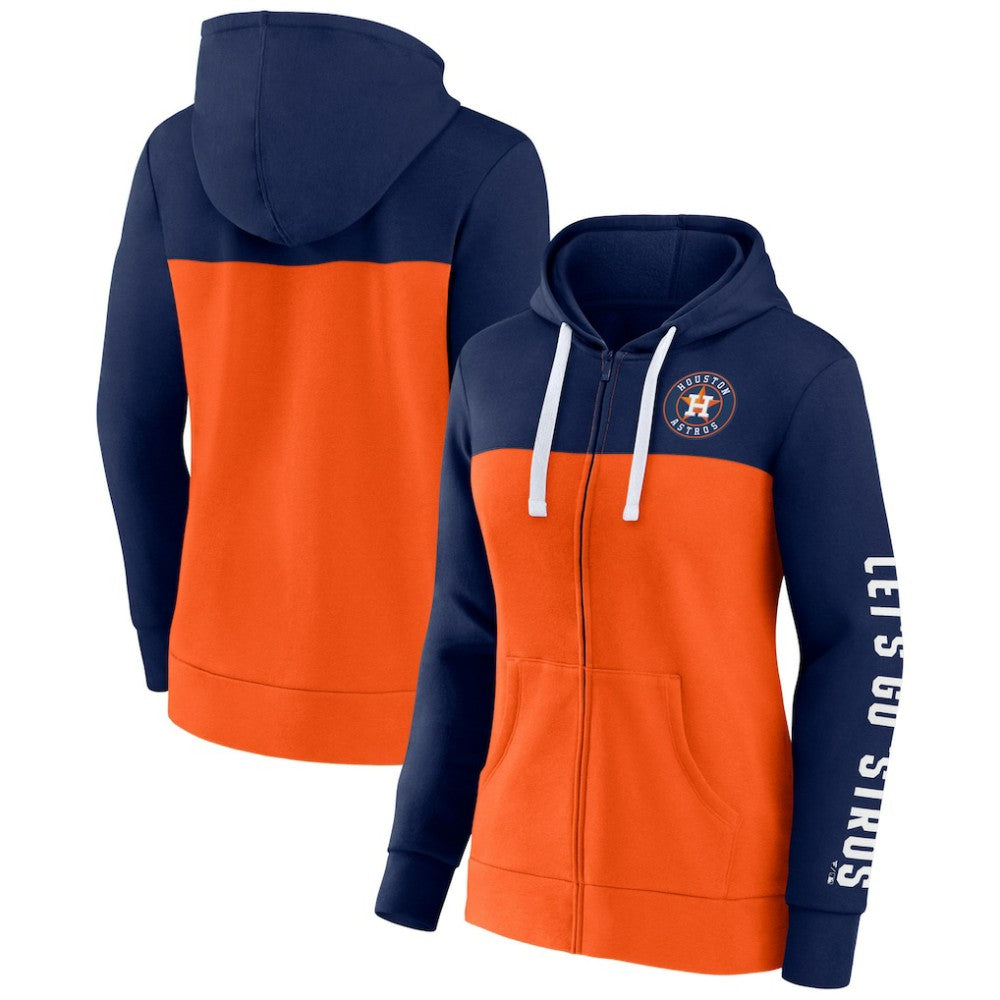 MLB Houston Astros Fanatics Women's Take The Field Colorblocked Hoodie Full-Zip Jacket
