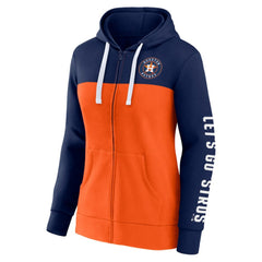 MLB Houston Astros Fanatics Women's Take The Field Colorblocked Hoodie Full-Zip Jacket