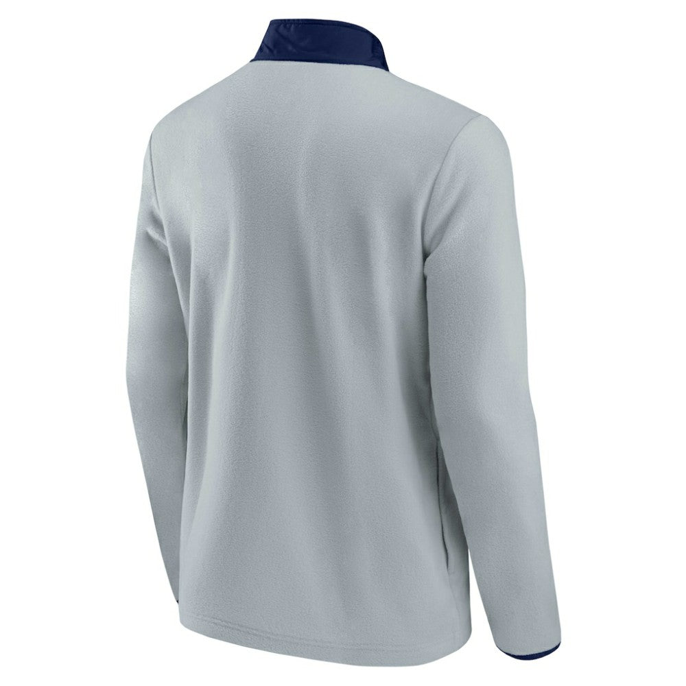 NHL Gray/Navy Seattle Kraken Fanatics Hockey Polar Fleece Quarter-Snap Jacket
