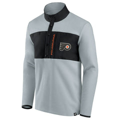NHL Gray/Black Philadelphia Flyers Fanatics Hockey Polar Fleece Quarter-Snap Jacket
