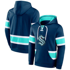 NHL Deep Sea Blue Seattle Kraken Fanatics Powerplay Warrior Pullover Hoodie