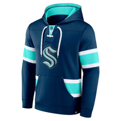 NHL Deep Sea Blue Seattle Kraken Fanatics Powerplay Warrior Pullover Hoodie