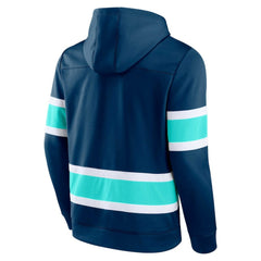 NHL Deep Sea Blue Seattle Kraken Fanatics Powerplay Warrior Pullover Hoodie