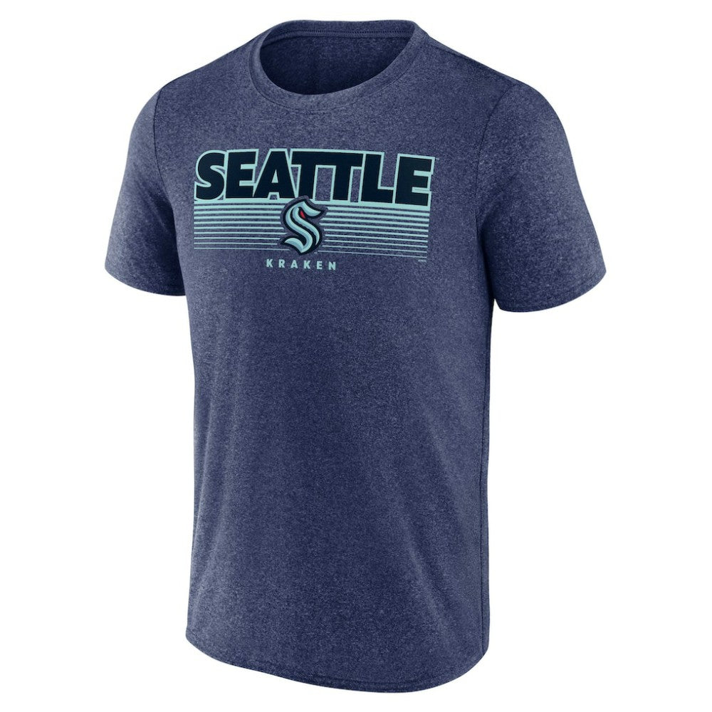 NHL Heathered Deep Sea Blue Seattle Kraken Fanatics Prodigy Performance T-Shirt