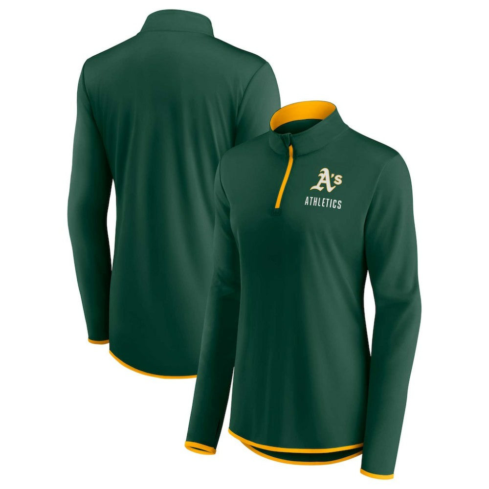 MLB Athletics Fanatics Women's Worth The Drive Quarter-Zip Jacket