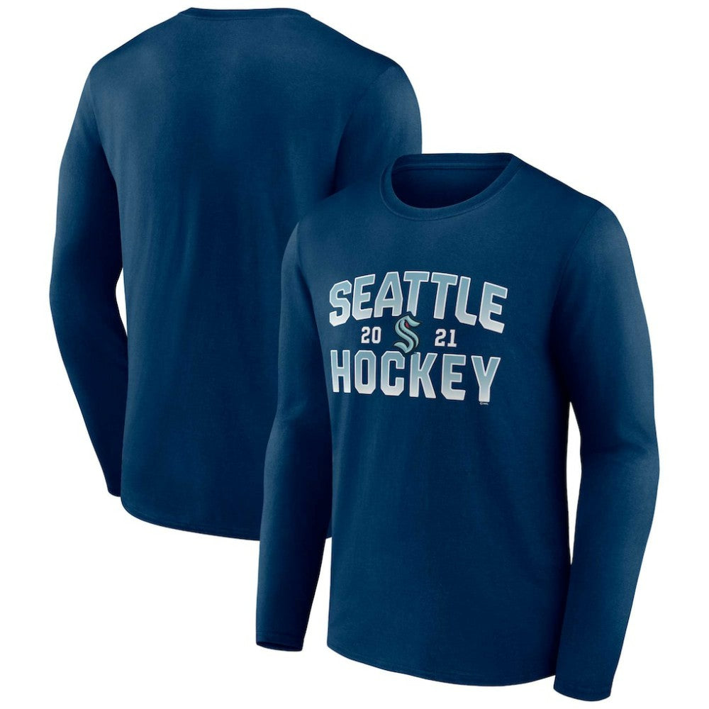 NHL Deep Sea Blue Seattle Kraken Fanatics Skate Or Die Long Sleeve T-Shirt