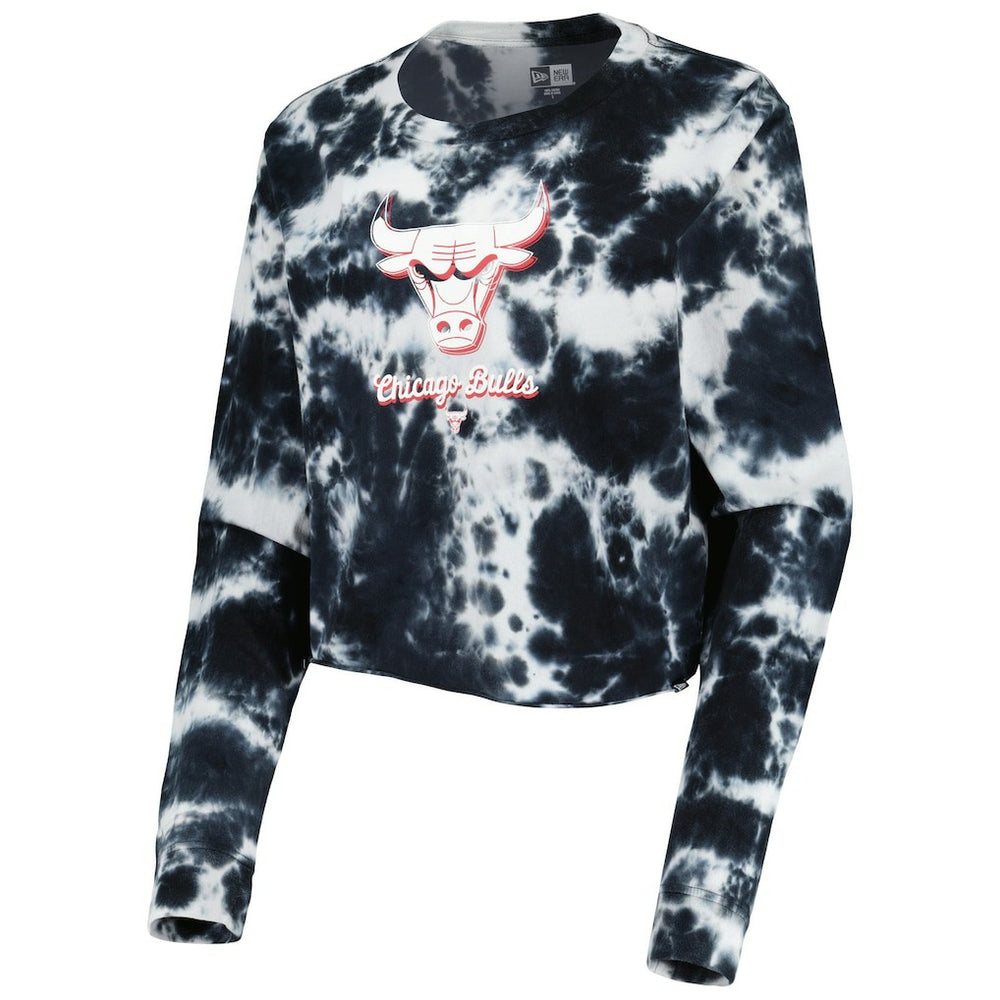 NBA Chicago Bulls Women's Tie Dye Cropped Long Sleeve T-Shirt sale