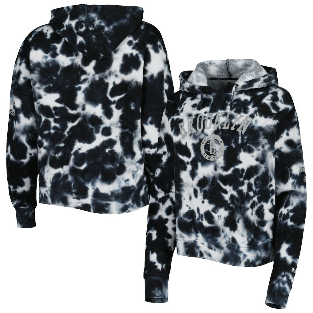 NBA Brooklyn Nets Women's Brushed Cotton Tie-Dye Pullover Hoodie