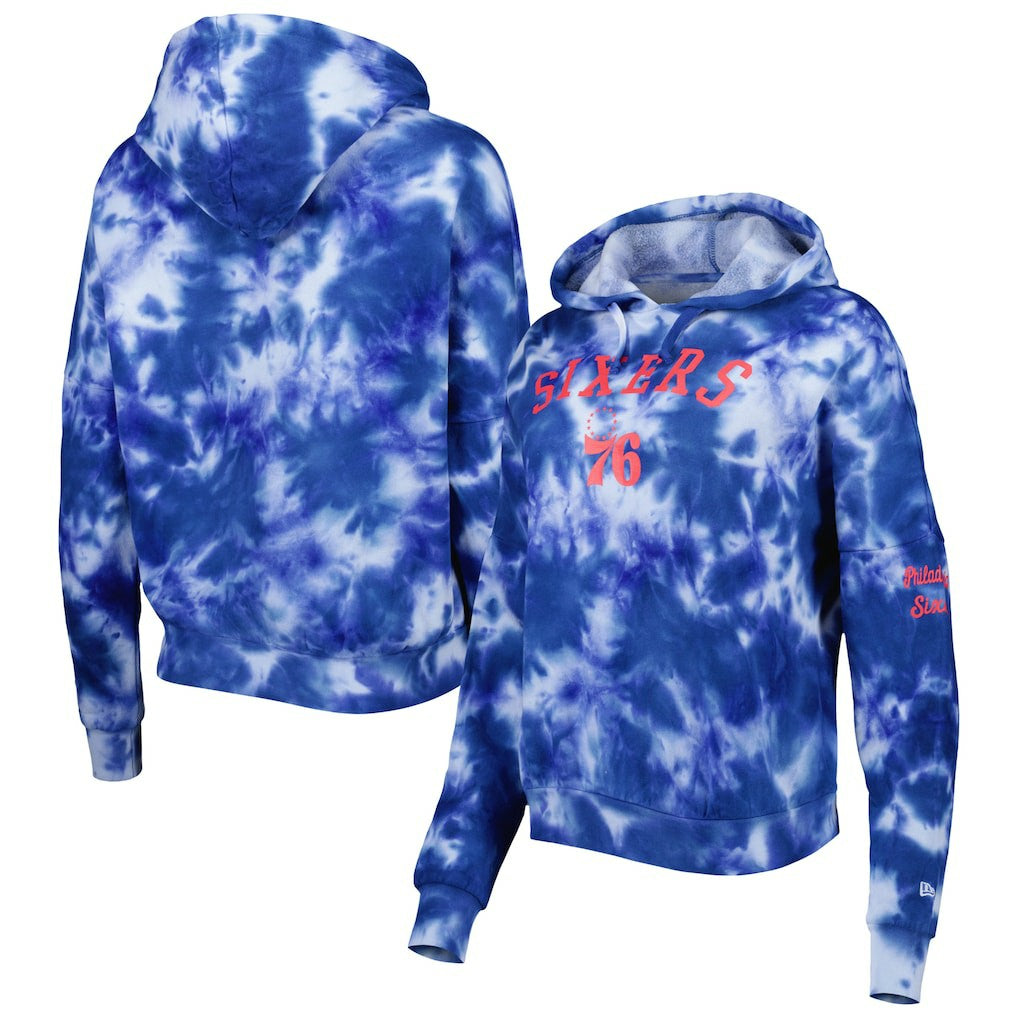 NBA Philadelphia 76ers Women's Brushed Cotton Tie-Dye Pullover Hoodie