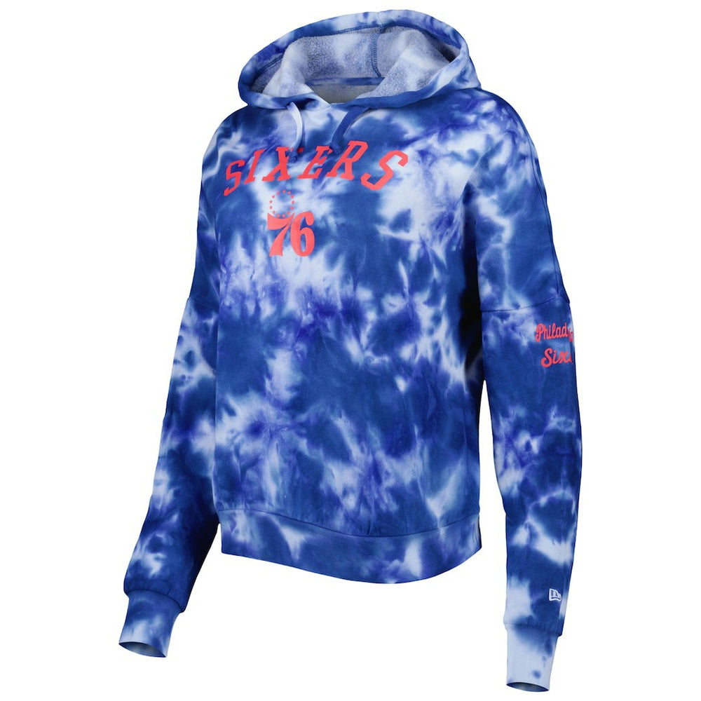 NBA Philadelphia 76ers Women's Brushed Cotton Tie-Dye Pullover Hoodie