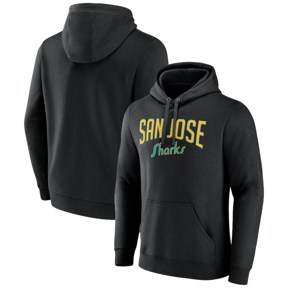 NHL Black San Jose Sharks Fanatics Special Edition 2.0 Wordmark Pullover Hoodie