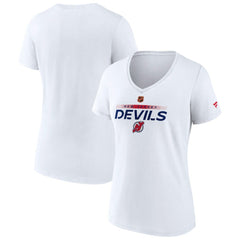 NHL White New Jersey Devils Fanatics Women's Special Edition V-Neck T-Shirt