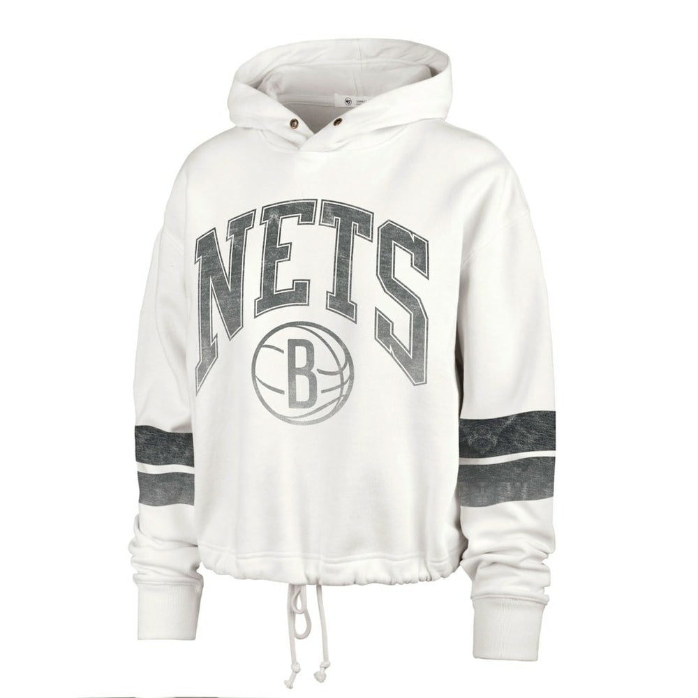 NBA Brooklyn Nets '47 Women's Emerson Stripe Cropped Pullover Hoodie