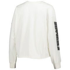 NBA Brooklyn Nets '47 Women's Parkway Brush Back Long Sleeve Cropped T-Shirt