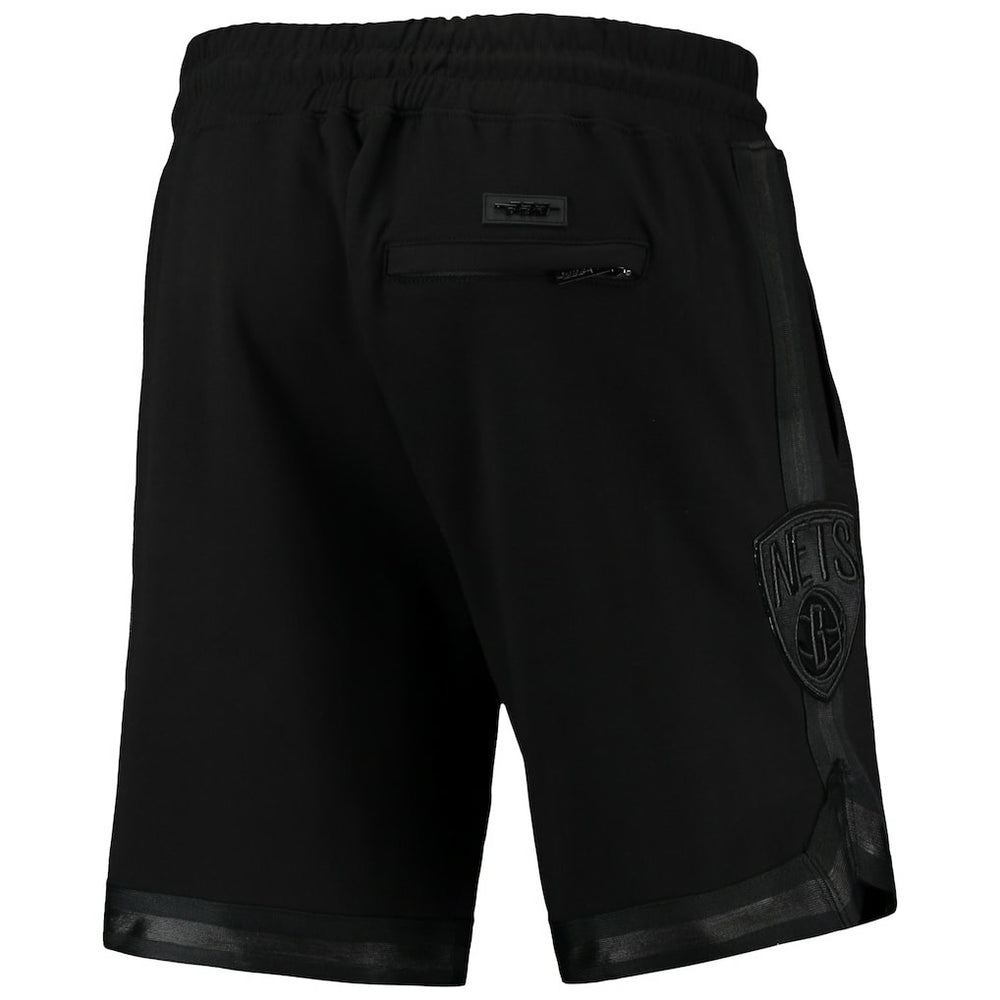 NBA Brooklyn Nets Pro Standard Triple Black Gloss Logo Shorts for sale