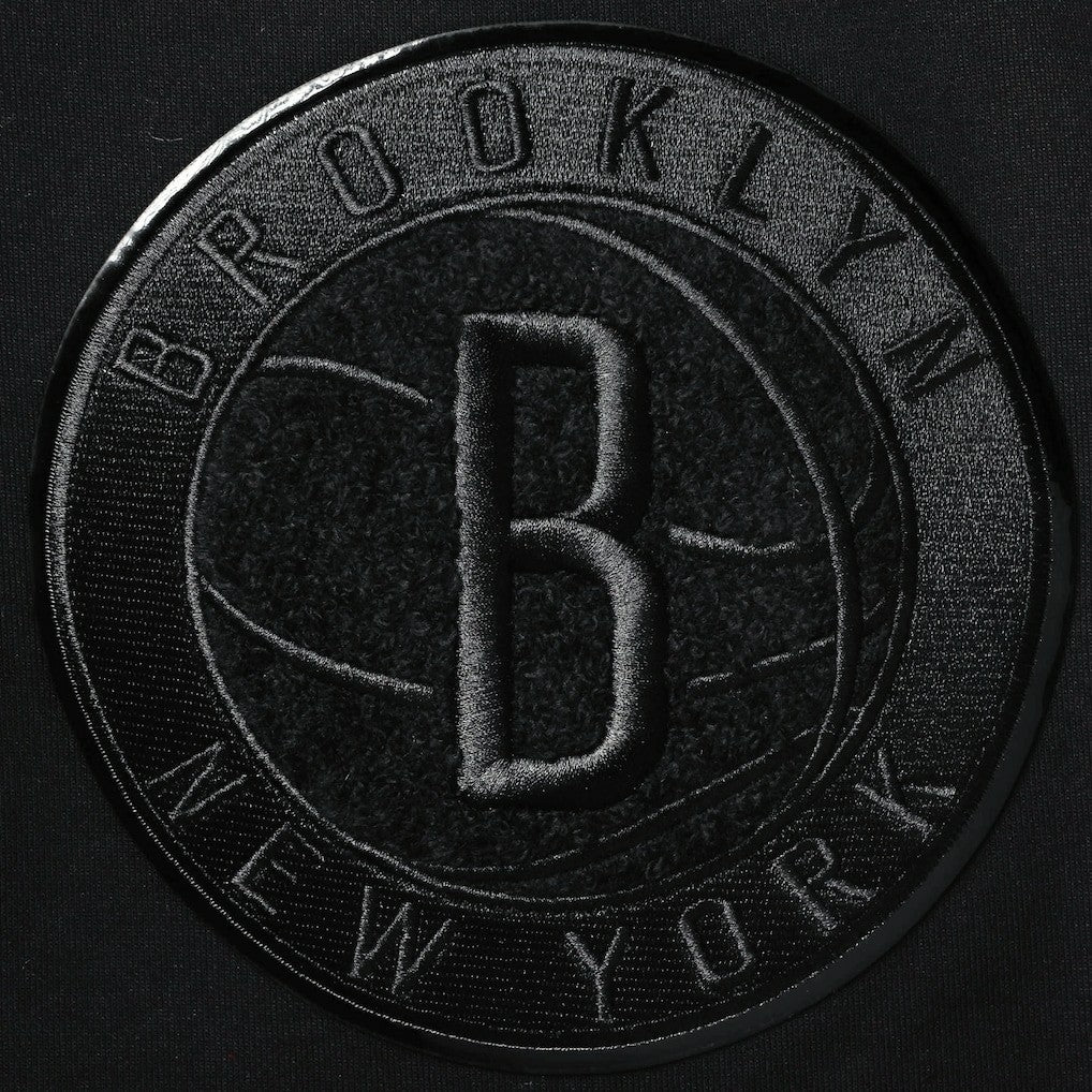 NBA Brooklyn Nets Pro Standard Triple Black Gloss Logo Shorts for sale