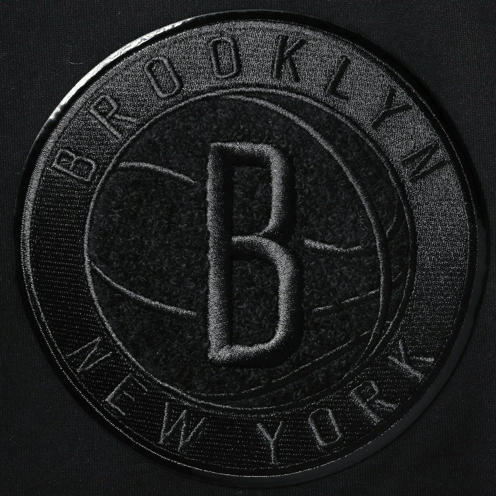 NBA Brooklyn Nets Pro Standard Triple Black Gloss Logo Shorts for sale