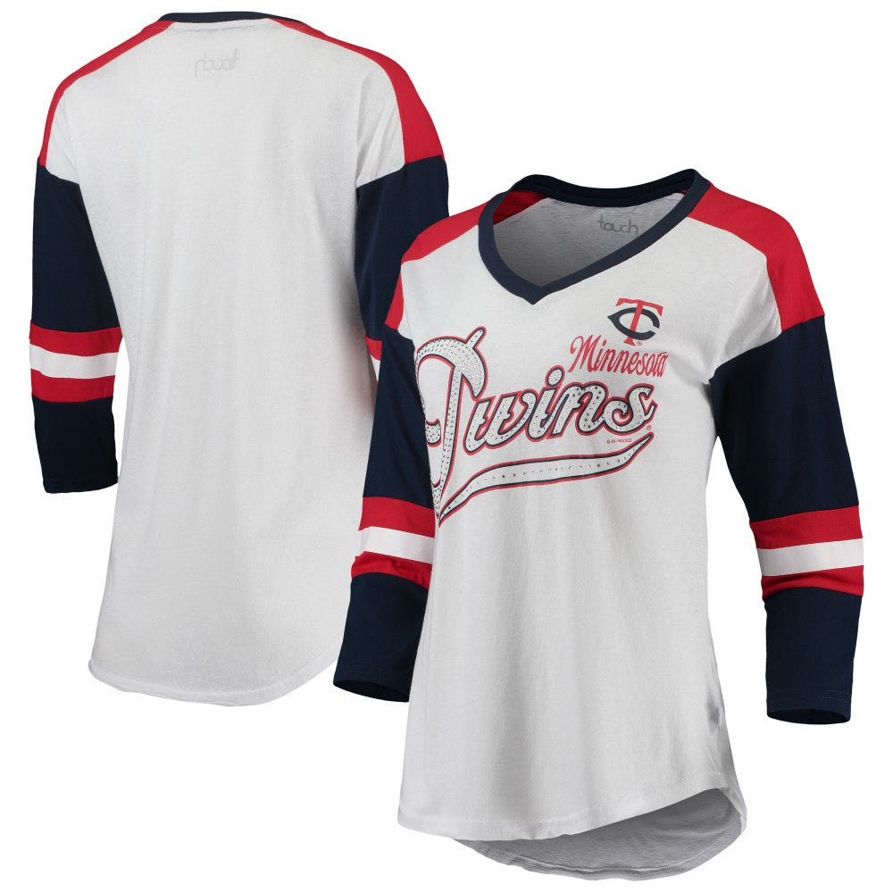MLB Minnesota Twins Touch Women's Base Runner 3/4-Sleeve V-Neck T-Shirt