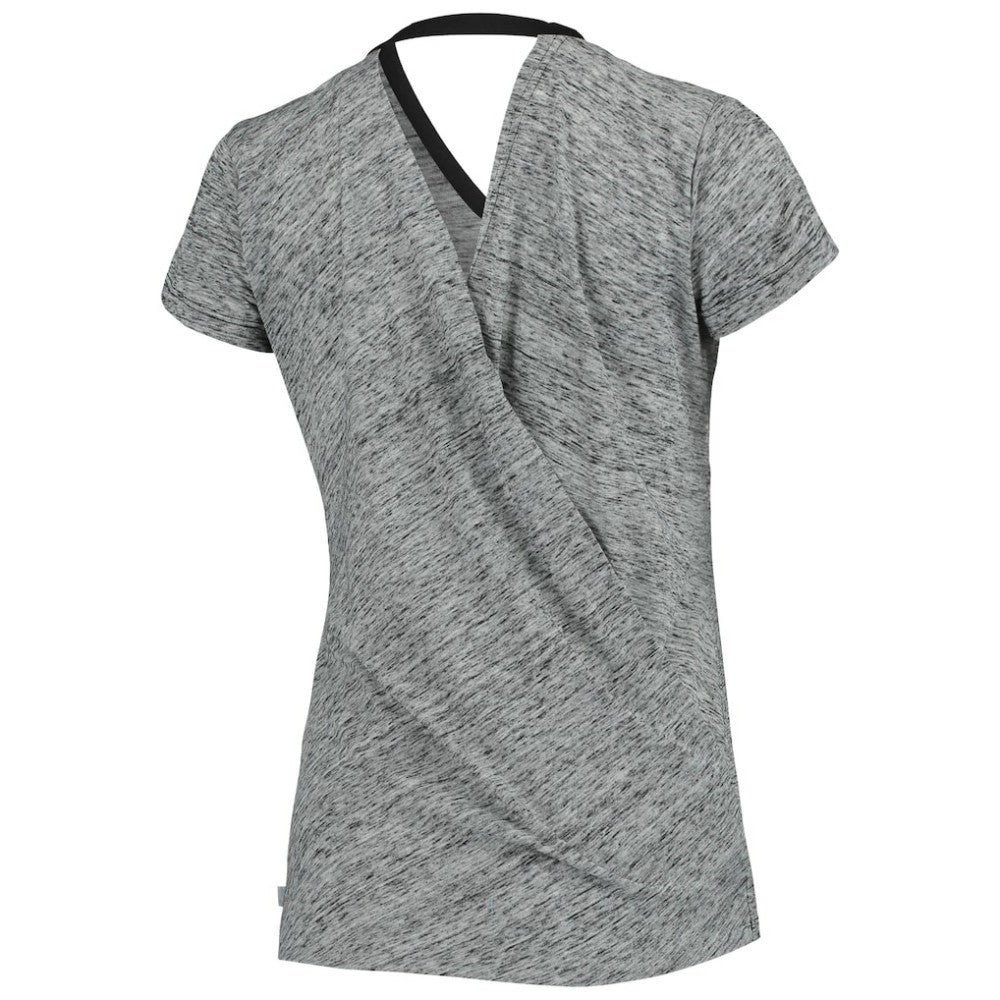 MLB Colorado Rockies Touch Women's Hail Mary Back Wrap Space-Dye V-Neck T-Shirt