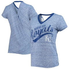 MLB Kansas City Royals Touch Women's Hail Mary Back Wrap Space-Dye V-Neck T-Shirt