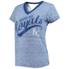 MLB Kansas City Royals Touch Women's Hail Mary Back Wrap Space-Dye V-Neck T-Shirt
