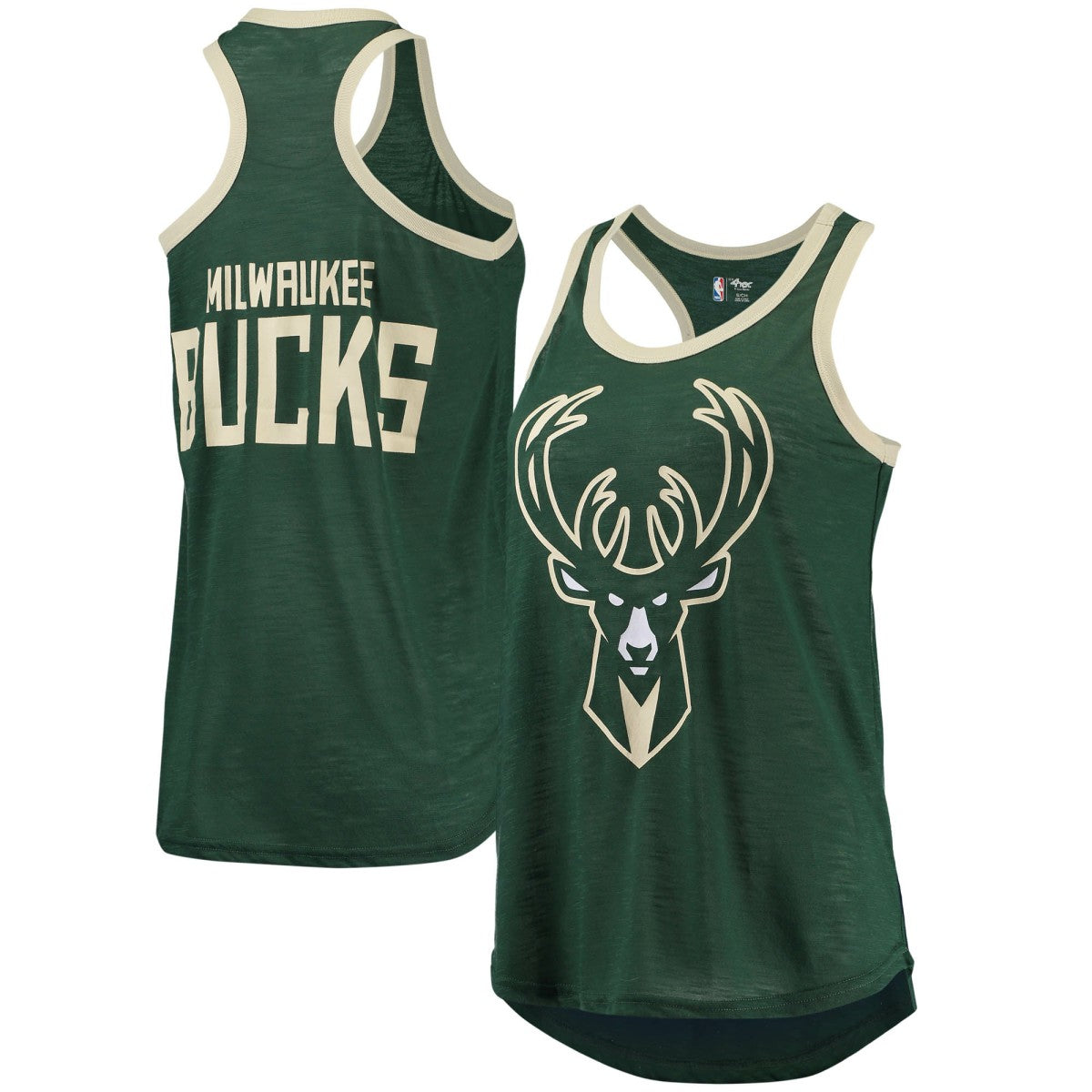 NBA Milwaukee Bucks G-III Sports by Carl Banks Women's Showdown Scoop-Neck Racerback Tank Top