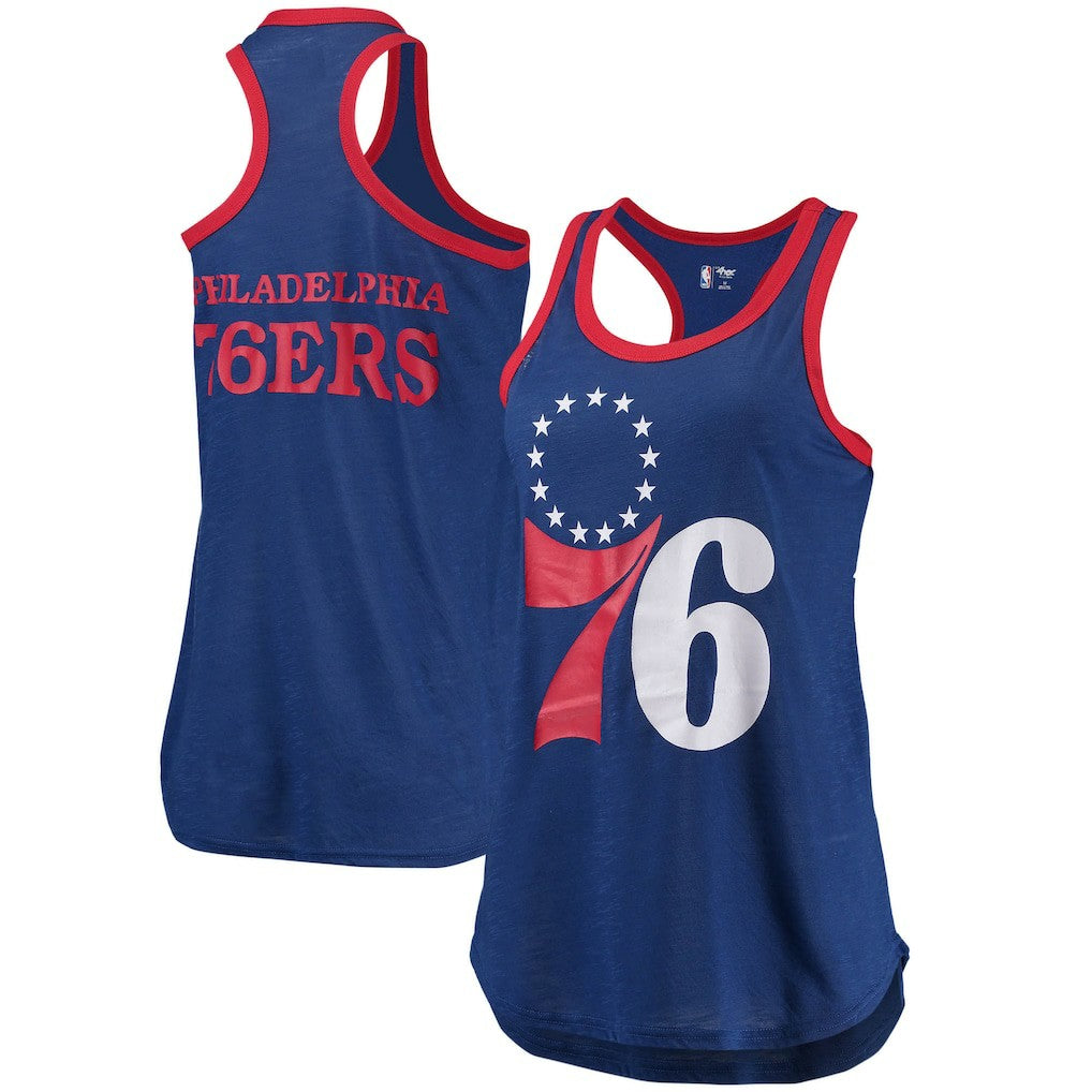 NBA Philadelphia 76ers G-III Sports by Carl Banks Women's Showdown Scoop-Neck Racerback Tank Top