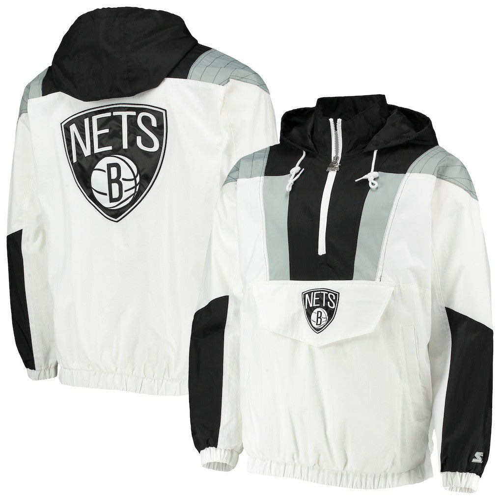 NBA Brooklyn Nets Starter Striker Crinkle Half-Zip Hoodie Jacket
