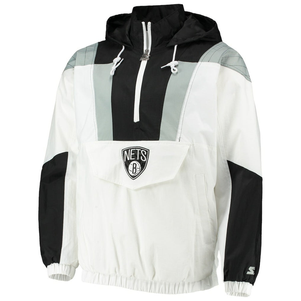 NBA Brooklyn Nets Starter Striker Crinkle Half-Zip Hoodie Jacket