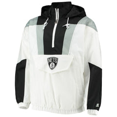 NBA Brooklyn Nets Starter Striker Crinkle Half-Zip Hoodie Jacket