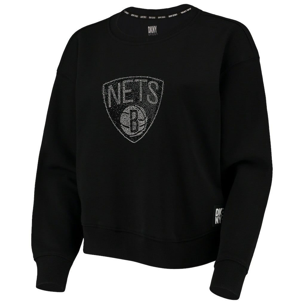 NBA Brooklyn Nets DKNY Sport Women's Carrie Rhinestone Pullover Sweatshirt