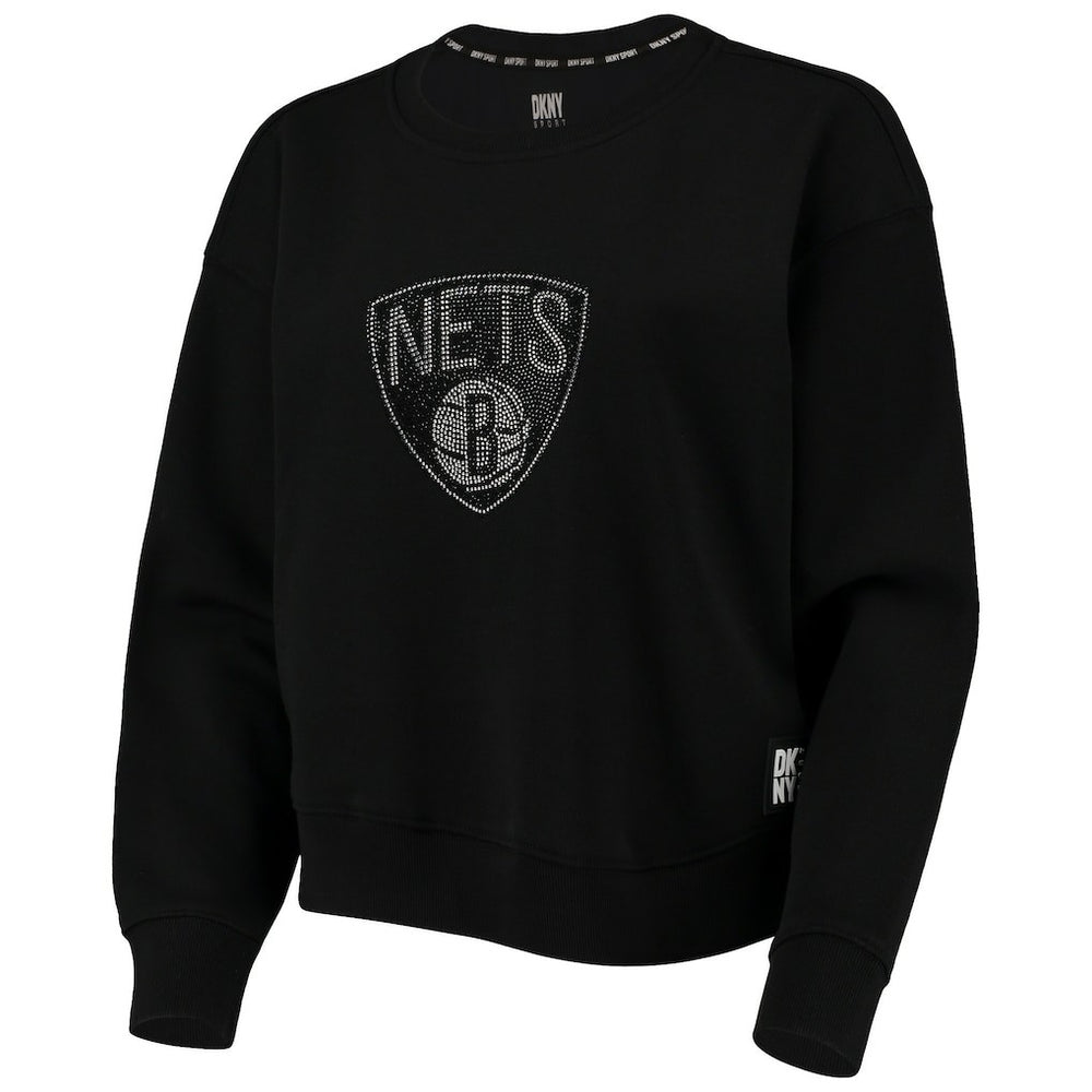 NBA Brooklyn Nets DKNY Sport Women's Carrie Rhinestone Pullover Sweatshirt