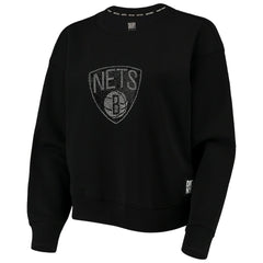 NBA Brooklyn Nets DKNY Sport Women's Carrie Rhinestone Pullover Sweatshirt
