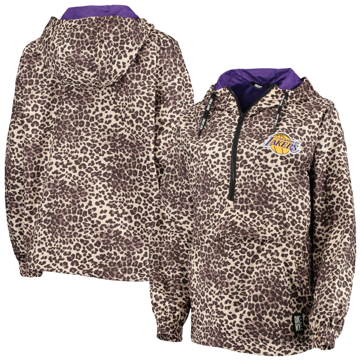 NBA Los Angeles Lakers DKNY Sport Women's Gabriella Windbreaker Half-Zip Hoodie