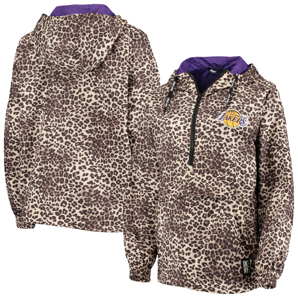 NBA Los Angeles Lakers DKNY Sport Women's Gabriella Windbreaker Half-Zip Hoodie