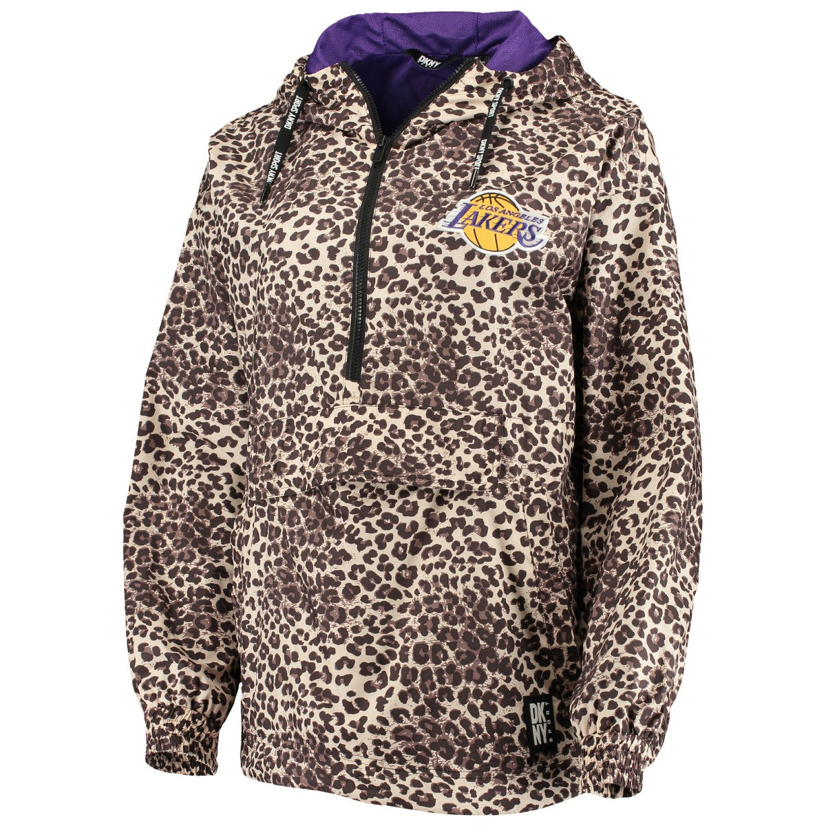 NBA Los Angeles Lakers DKNY Sport Women's Gabriella Windbreaker Half-Zip Hoodie