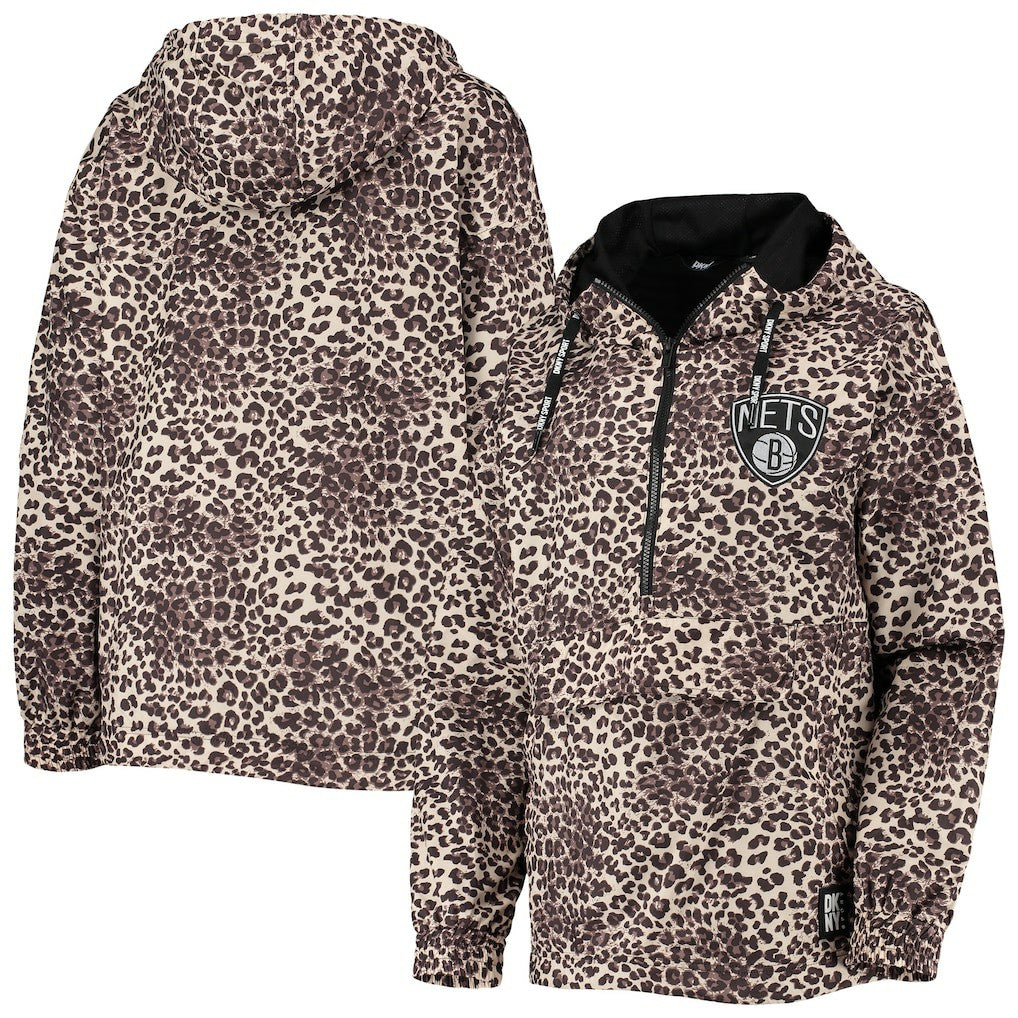 NBA Brooklyn Nets DKNY Sport Women's Gabriella Windbreaker Half-Zip Hoodie